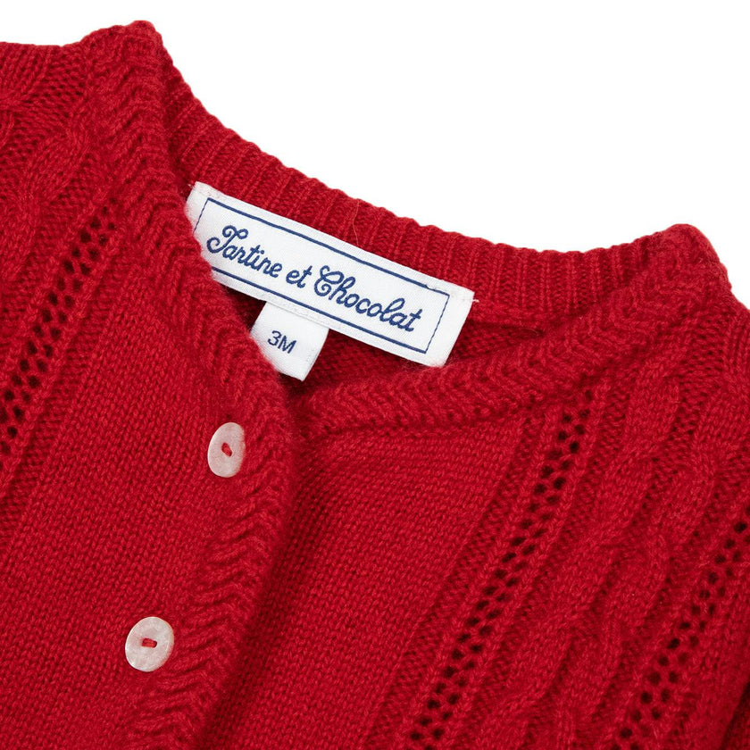 TARTINE ET CHOCOLAT Cerise Baby Cardigan