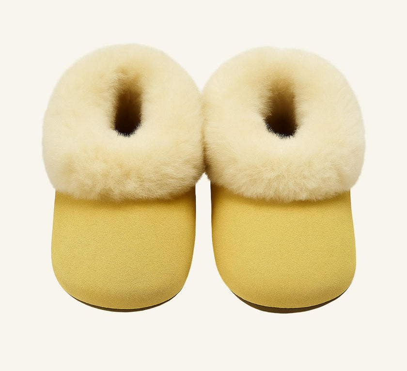 Kids Genuine Alpaca Fur Slippers | Handmade in Peru | Naturally Hypoallergenic | Emerald Green