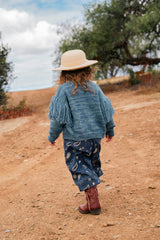 Fringed Cardigan in Luna Blue