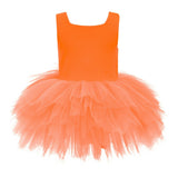 Orange Neon Solid Tutu Dress