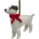 Jack Russell Hand Knit Christmas Ornament
