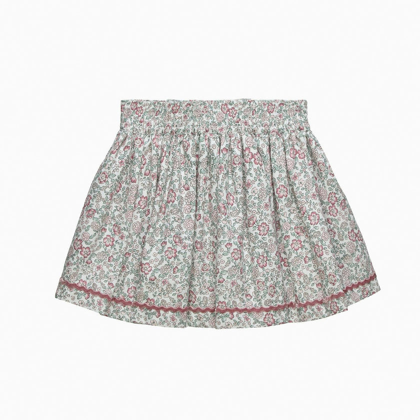 Arabella Floral Ric-Rac Skirt in Pink