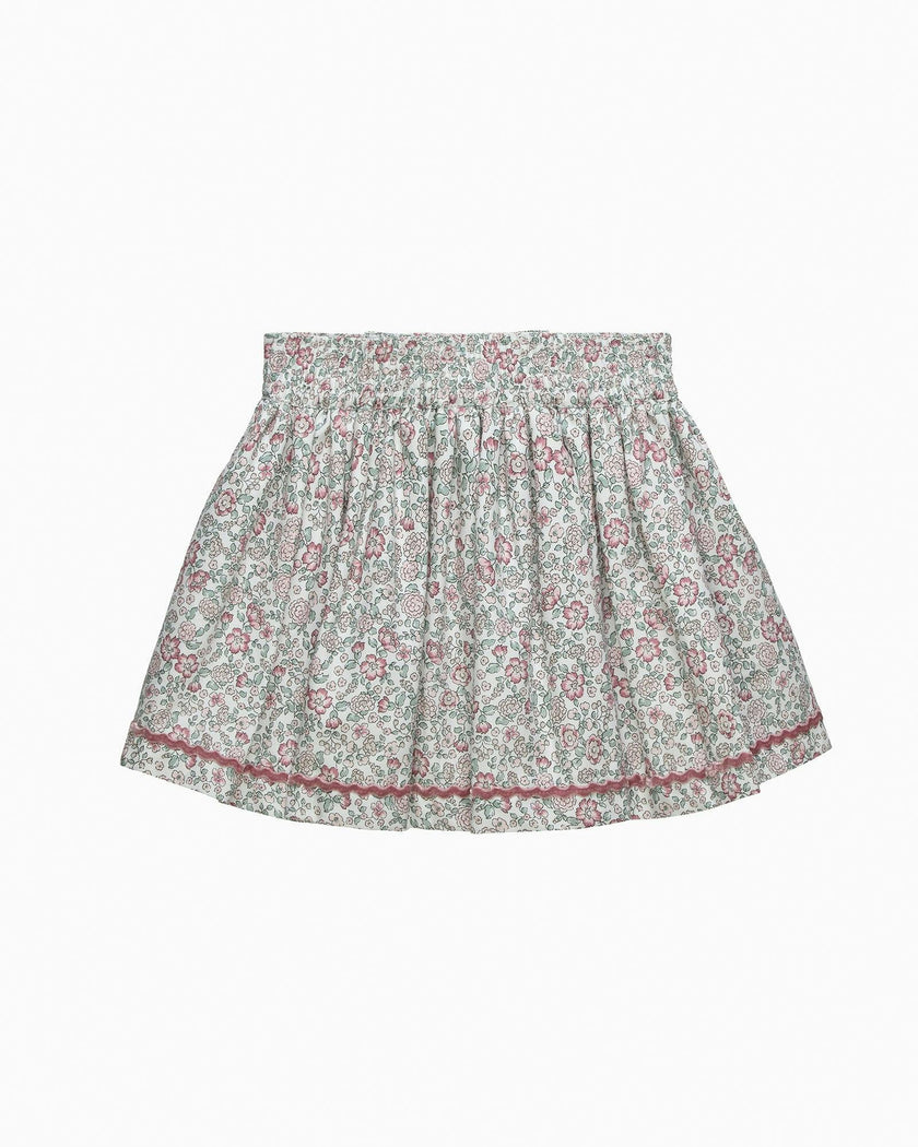 Arabella Floral Ric-Rac Skirt in Pink
