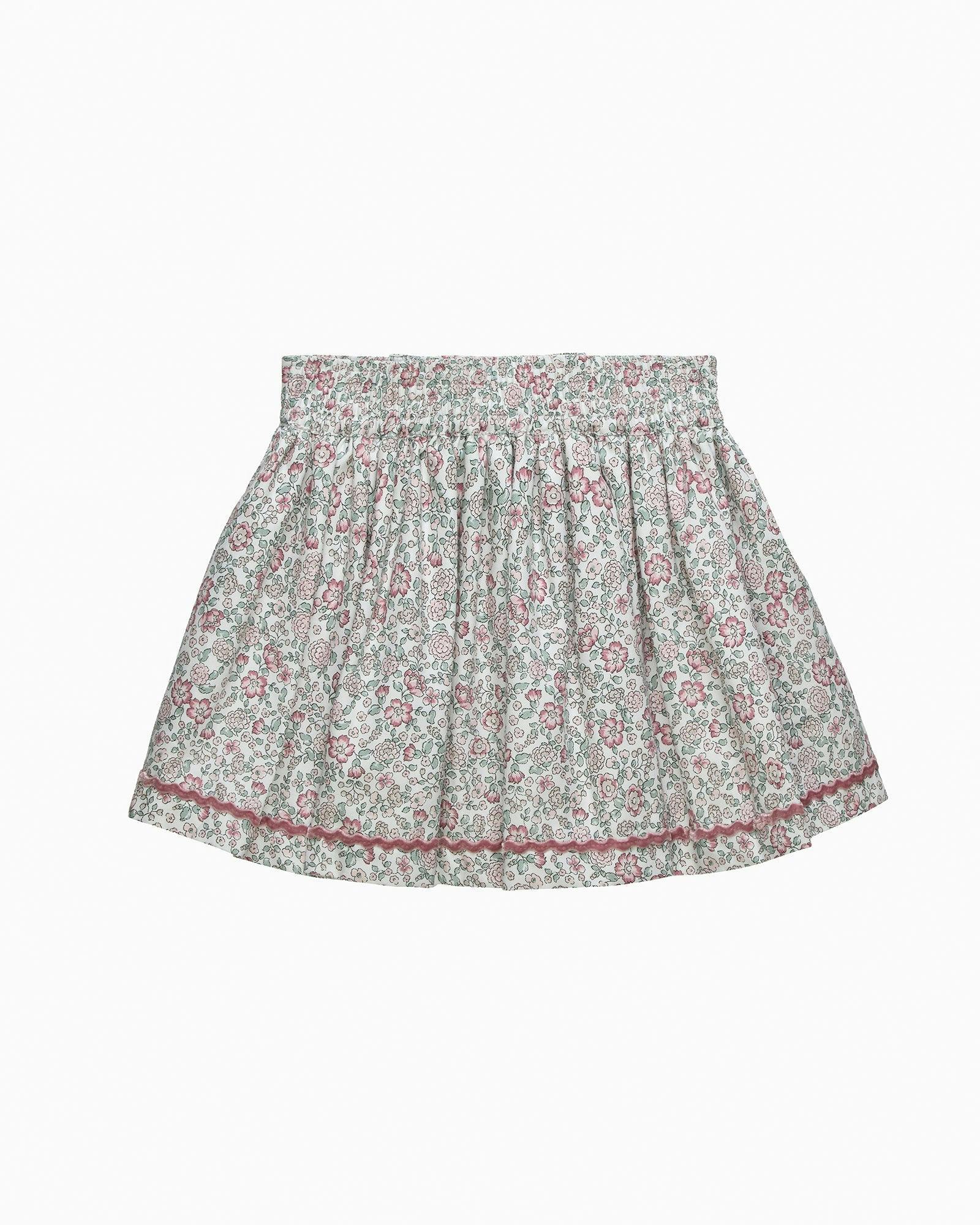 Arabella Floral Ric-Rac Skirt in Pink