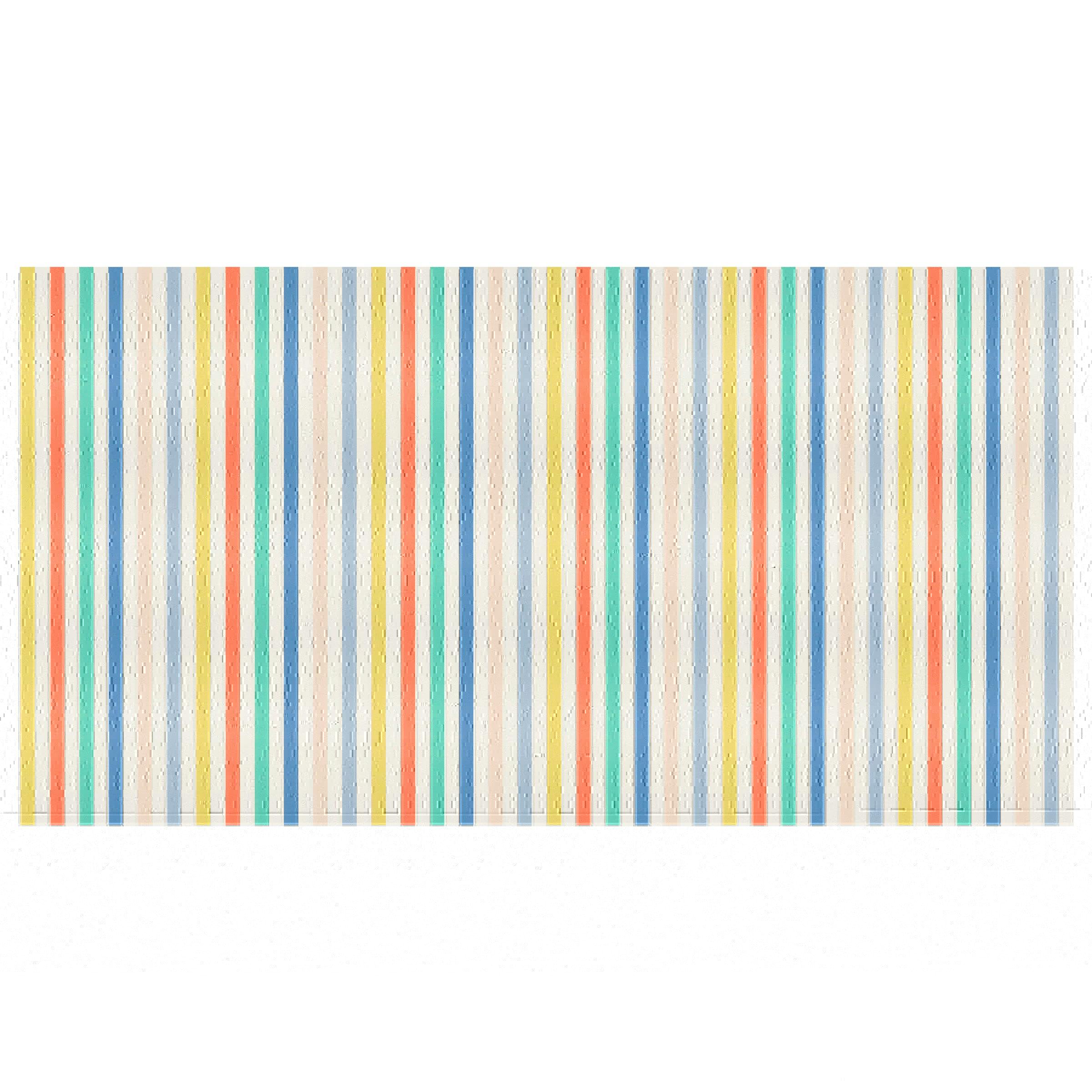 Multi Striped Paper Tablecloth