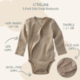 STERLING 3-Pack Side Snap Bodysuit