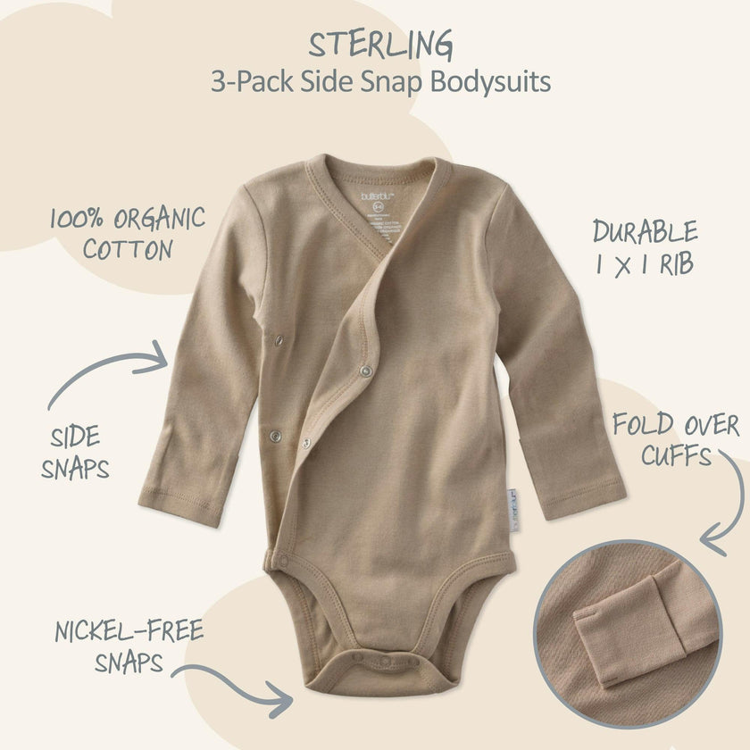 STERLING 3-Pack Side Snap Bodysuit