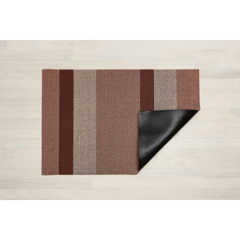 Bold Stripe Shag Floor Mat, Pink