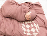 Hot Air Balloon Checkered Knit Blanket