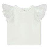 Ivory Logo Embroidered Cotton Blouse