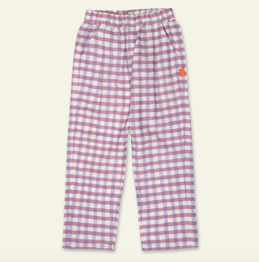 Linen Purple Gingham Pant