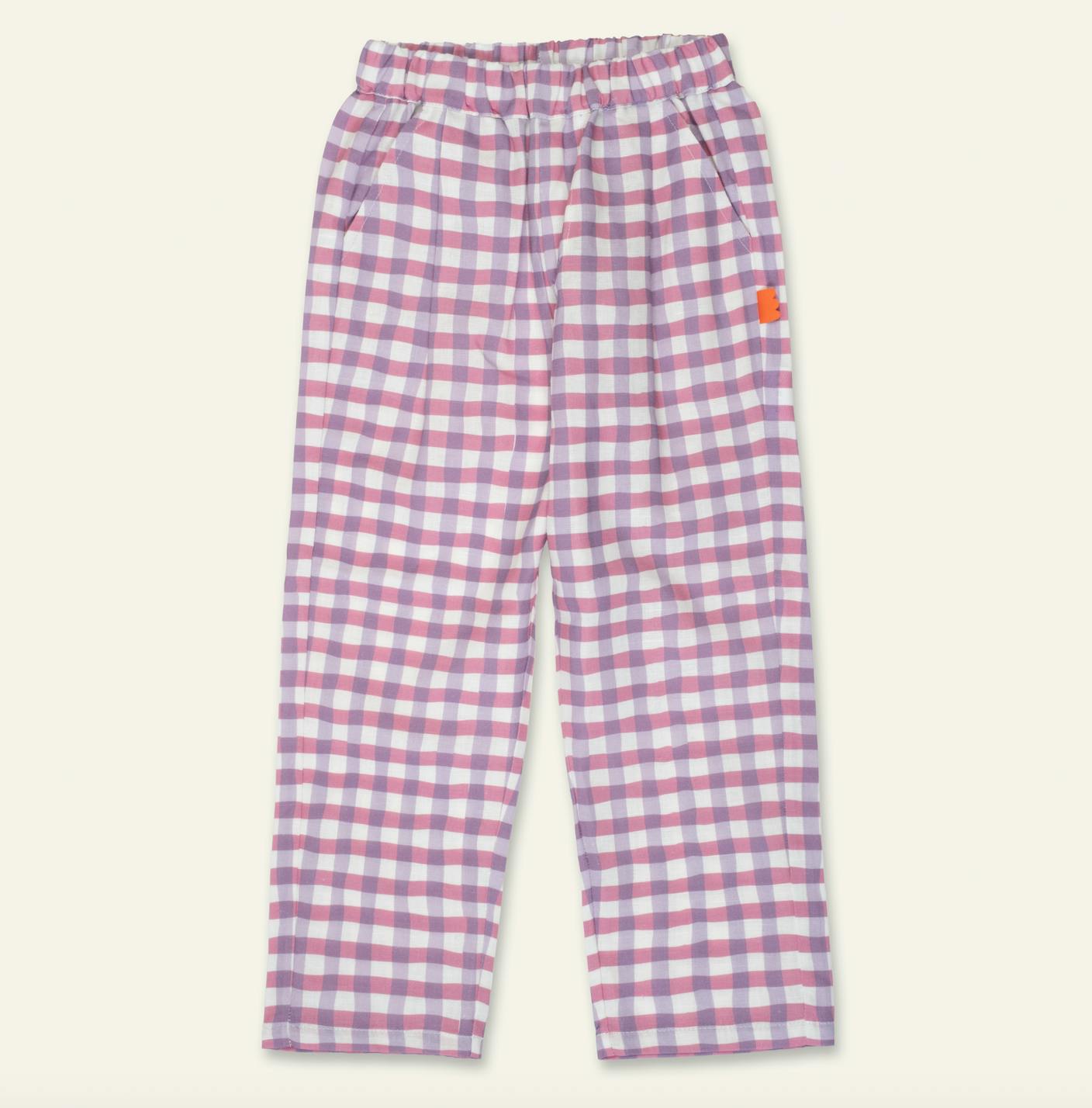 Linen Purple Gingham Pant
