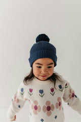 Girls Knit Sweater in Tulip Intarsia