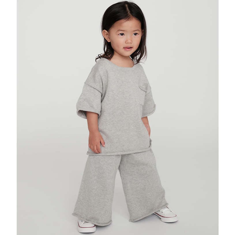 Baby Girls My Boxy Cotton Rolled Edge Wide Leg Pants
