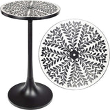 Nysha 25" Modern Bohemian Metal/Resin Inlay Top End Table
