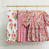 Girls Maribelle Dress - Burgundy Sketched Floral