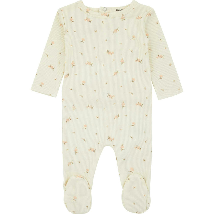 Bamboo Ribbed Floral Footie