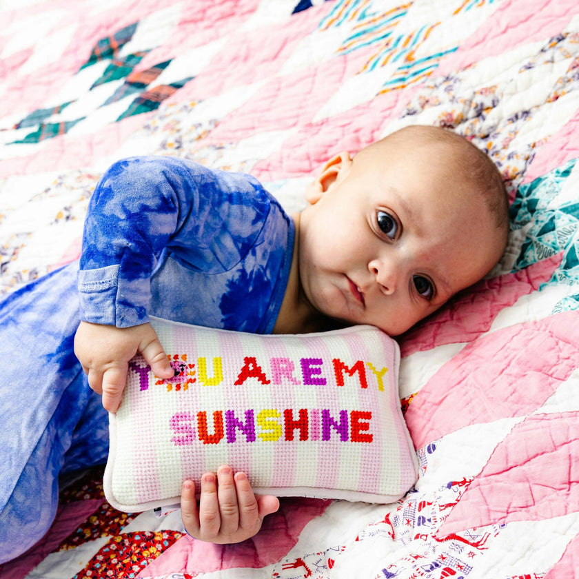 You Are My Sunshine Mini Needlepoint Pillow