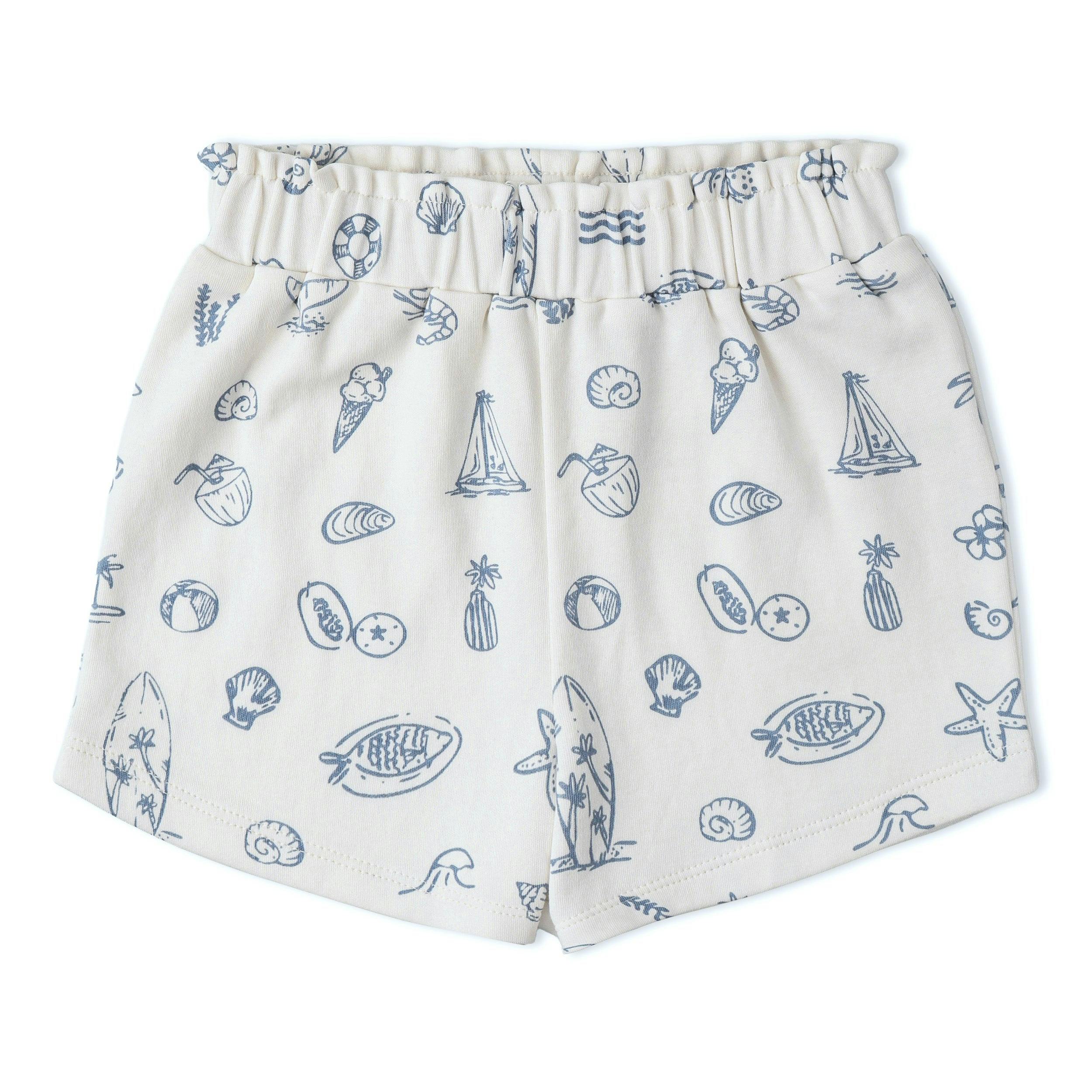 Organic Drop Shoulder Tee & Shorts Set - Coastal