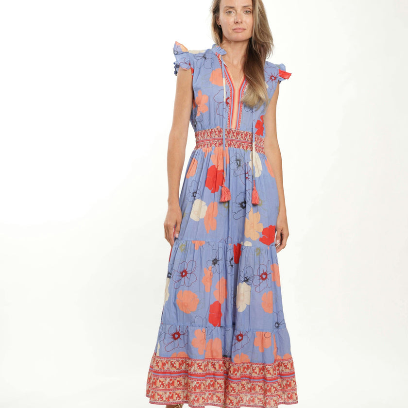 Anais Maxi  Dress - Blue Toile