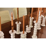 Signature White Large Knobbed Candle Holder with Ruffle