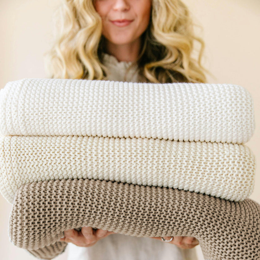 Chunky Knit Throw Blanket