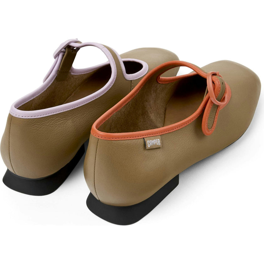 Women's Casi Myra Twins Contrast Piped Square Toes Ballerina Shoes