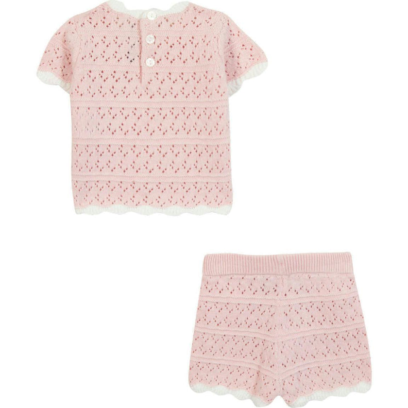 TARTINE ET CHOCOLAT Light Knit Baby Set - Rose Pale