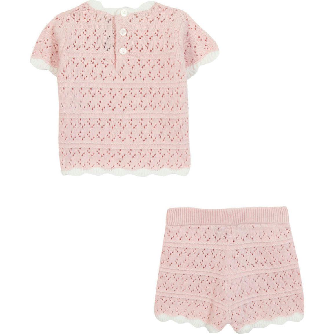 TARTINE ET CHOCOLAT Light Knit Baby Set - Rose Pale