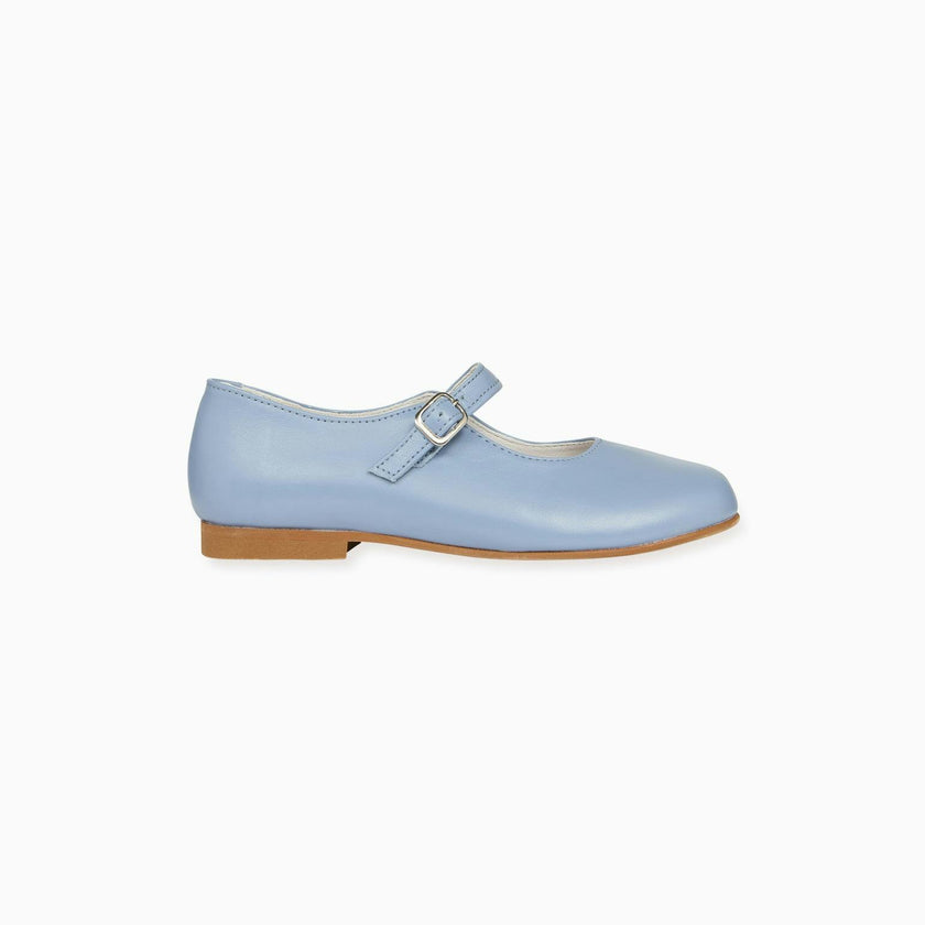Dusty Blue Leather Girl Mary Jane Shoes
