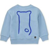 Babys Face Graphic Print Long Sleeve Popover, Blue