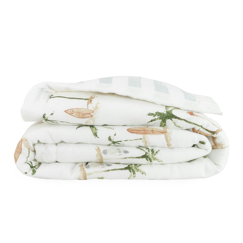 Cotton Muslin Toddler Comforter - Palm Paradise