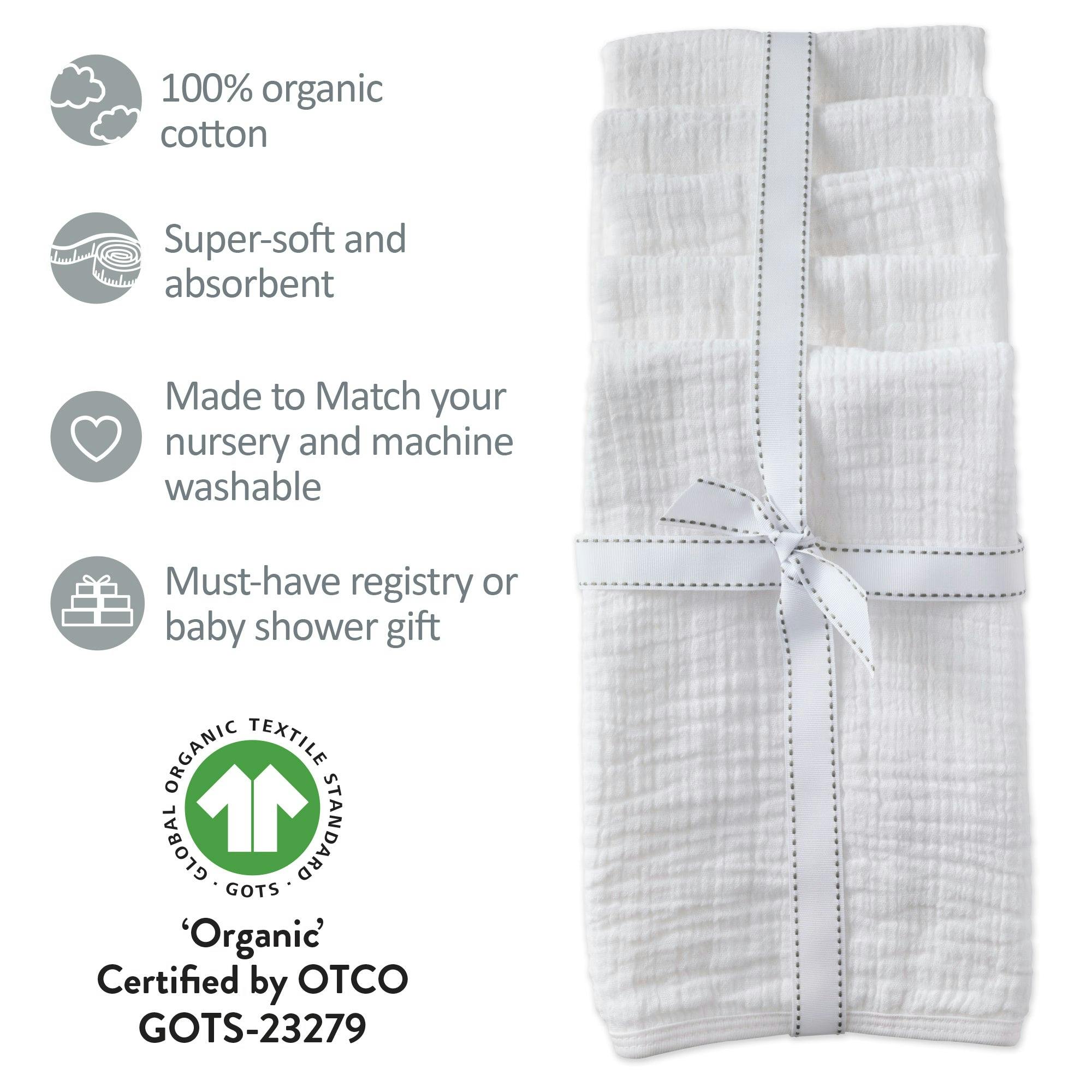 RILEY 5-Pack Crinkle Muslin Burp Cloths