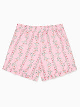 Pink Garland Flores Cotton Girl Shorts