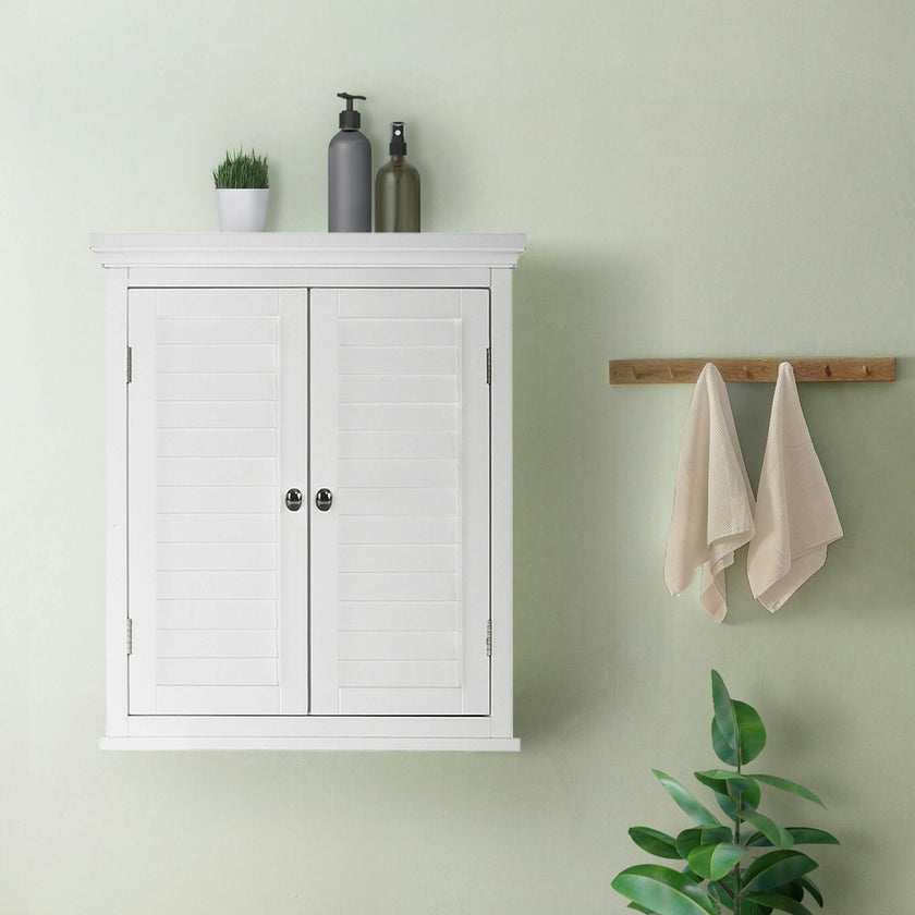 Glancy Wooden Wall Cabinet with Shutter Doors