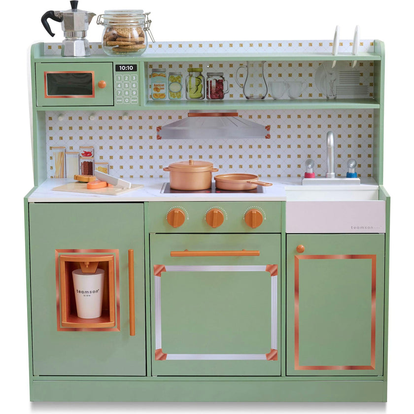 Teamson Kids Little Chef St. Louis Wooden Play Kitchen with 15 Accessories