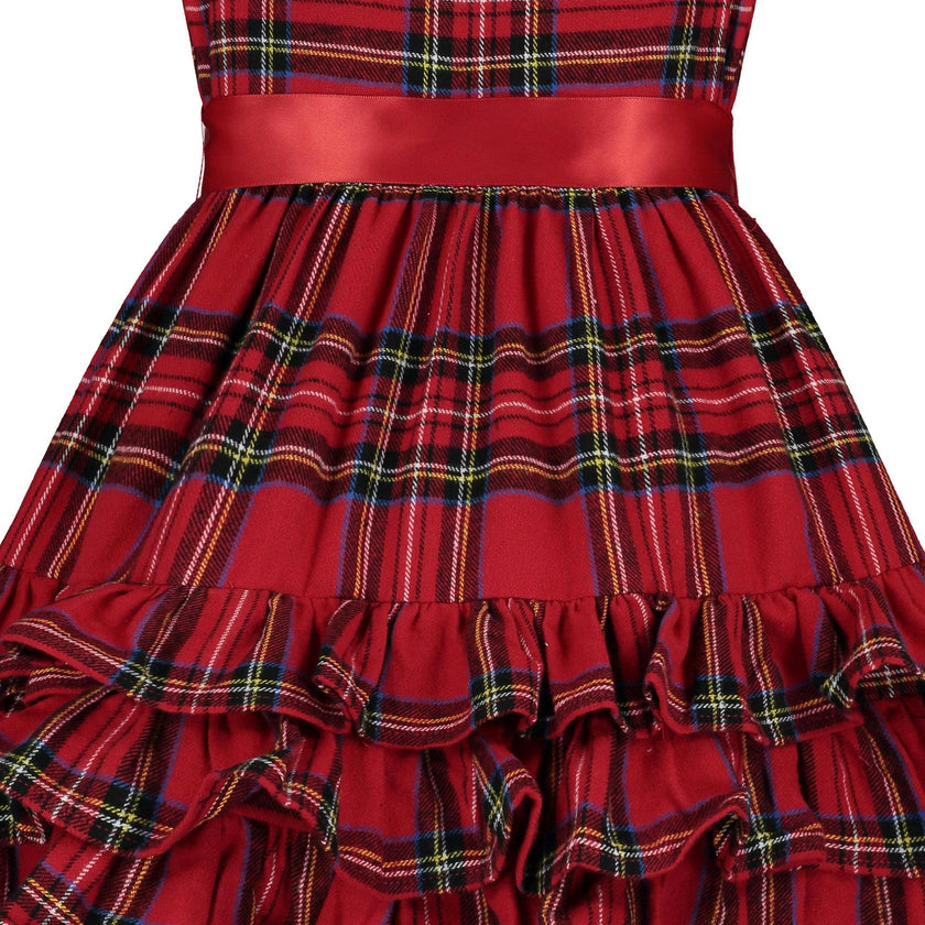 Arabella Frill Plaid Tartan Girls Party Dress