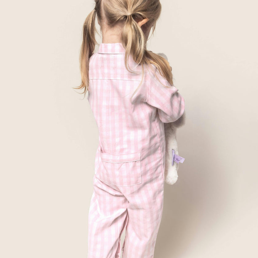 Baby's Twill Classic Romper in Pink Gingham