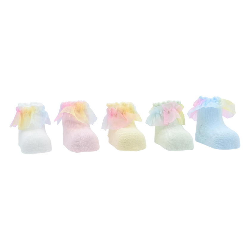 Rainbow Ruffle Cotton Socks Set
