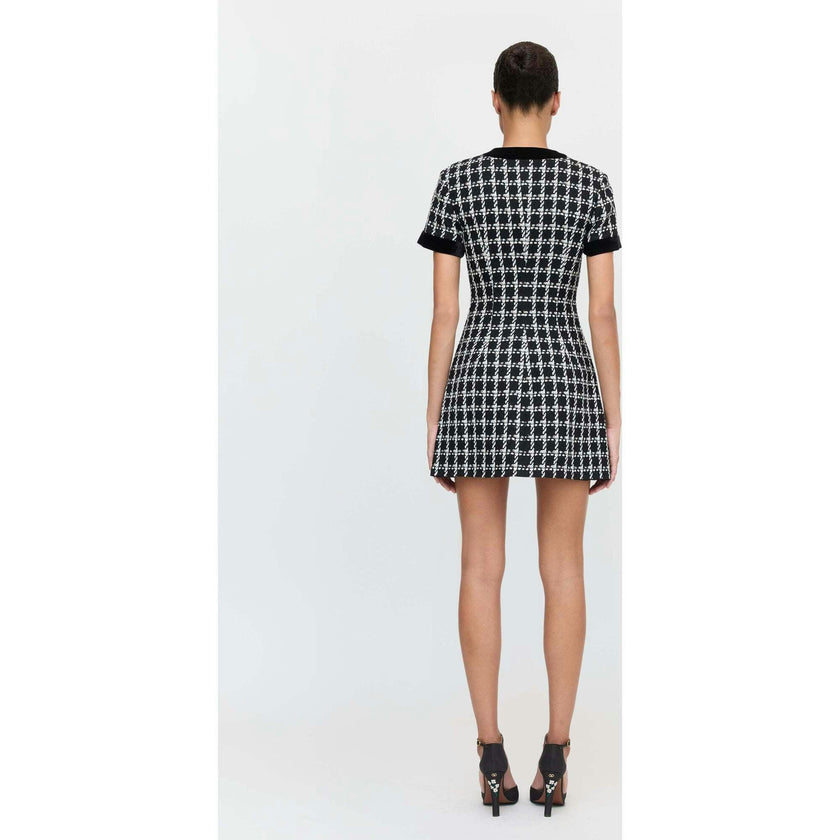 The Allegra Dress - Black and White Tweed