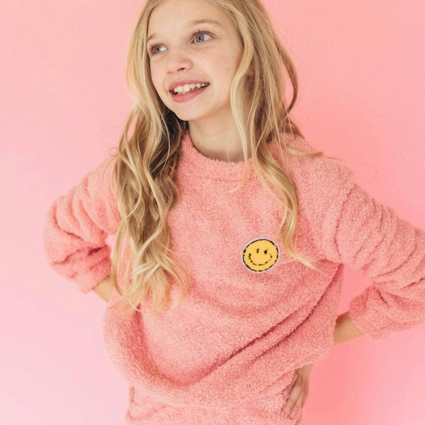 Blue Bright Smile Patch Fuzzy Set