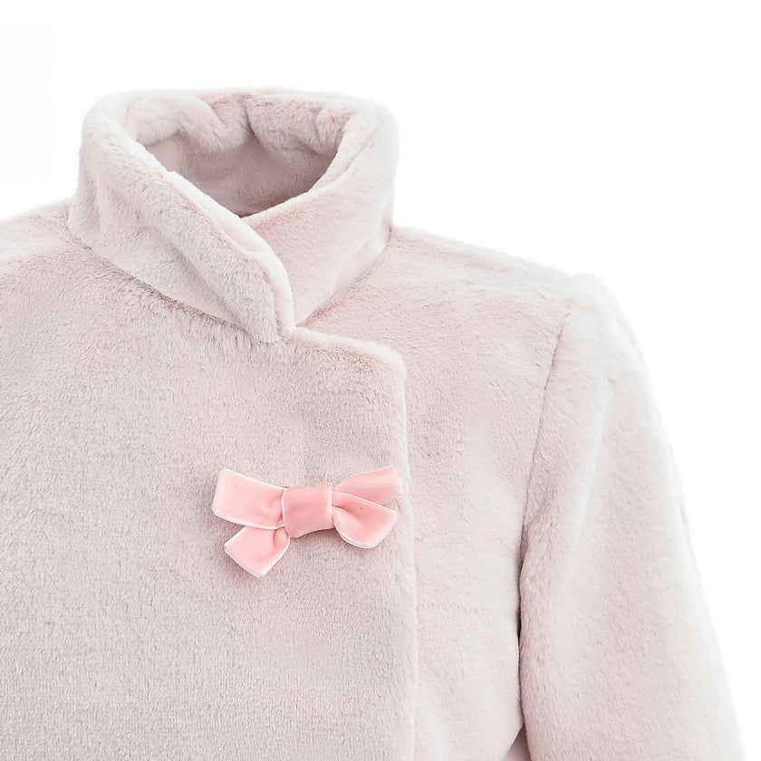 Pink Plush Asymmetrical Coat