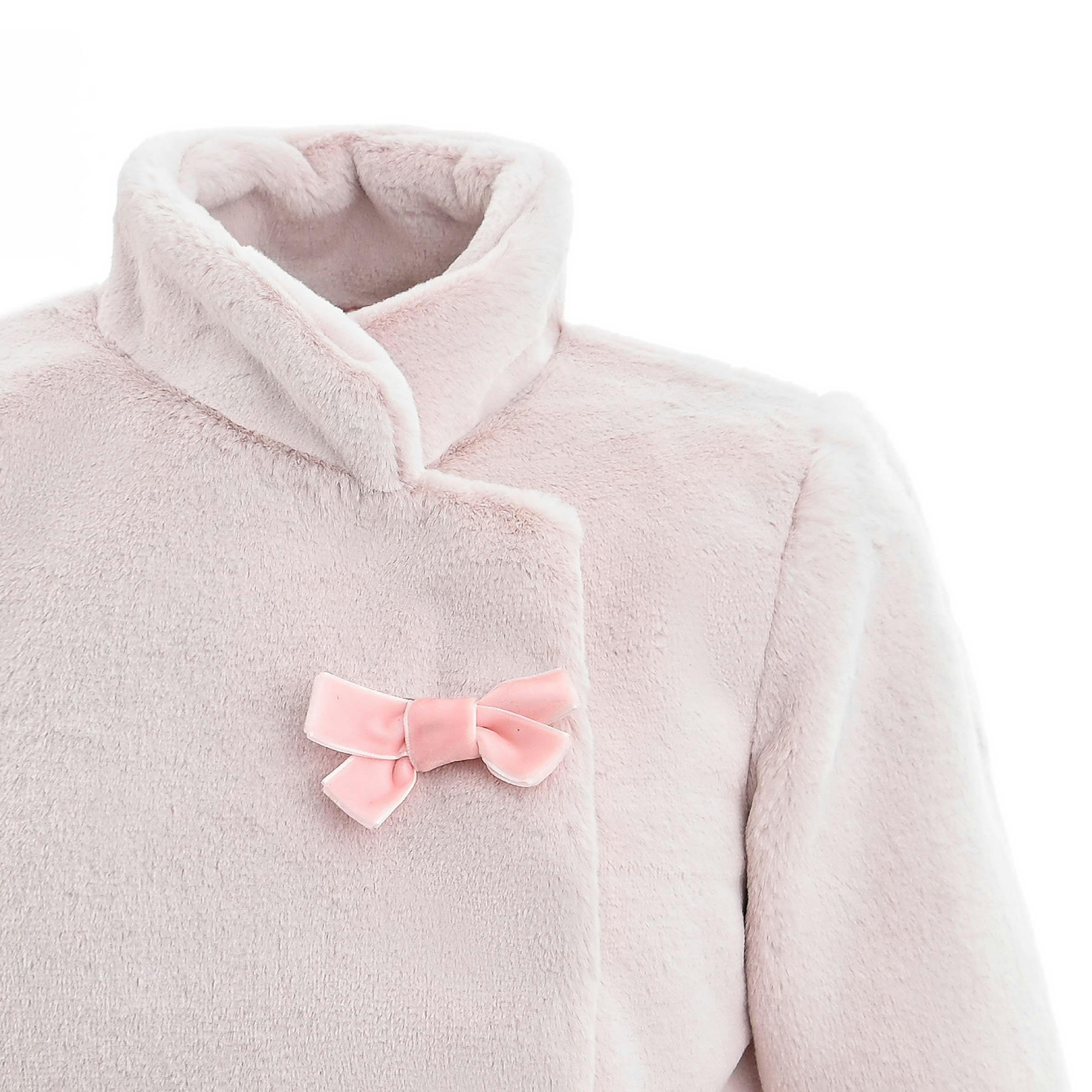Pink Plush Asymmetrical Coat