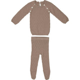 Diamond Knit Shoulder Snap Long Sleeve Sweater & Pant 2-Piece 2-Piece Set