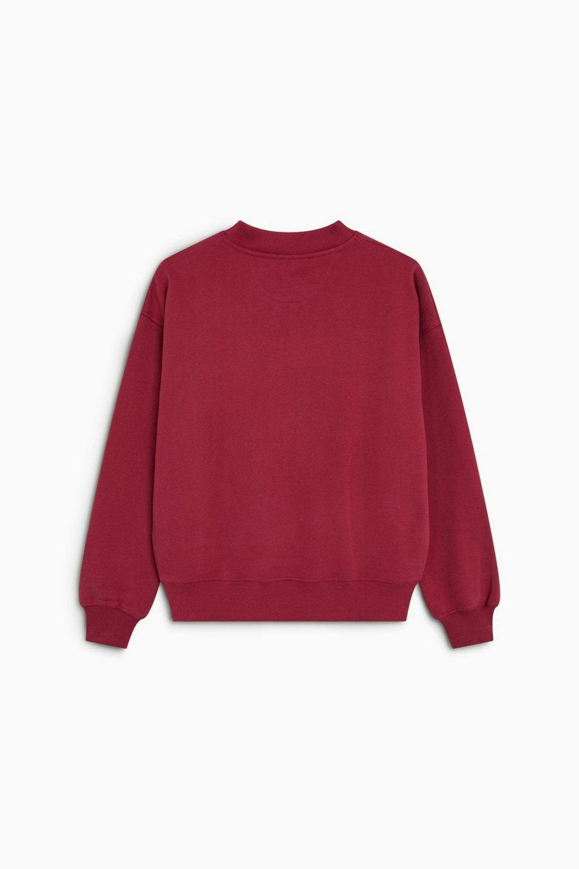 TNS Logo Rib Collar Woman Sweatshirt Rumba Red