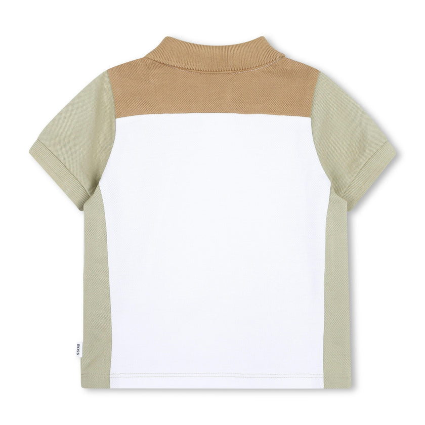 White Colorblock Polo Shirt