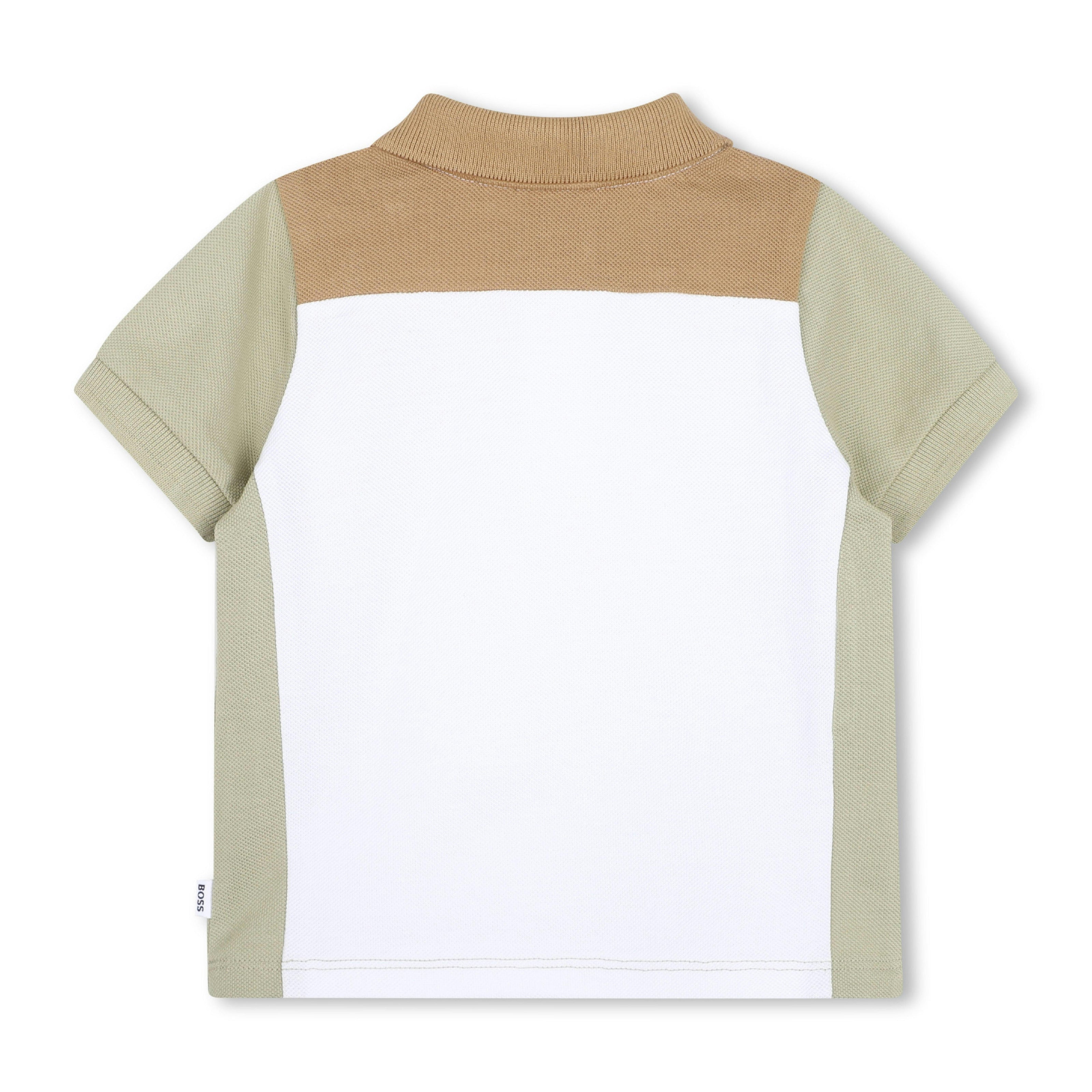 White Colorblock Polo Shirt