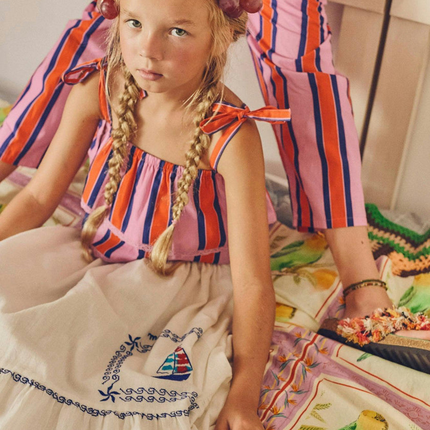 BARCOS EMBROIDERED SKIRT WHITE