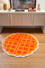 Yellow Irregular Waffle Rug by Becca Franks