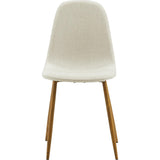 Minimalista Fabric Dining Chair with Wood Grain Metal Legs